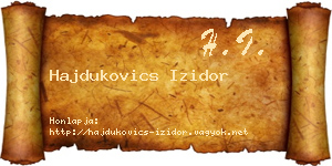 Hajdukovics Izidor névjegykártya